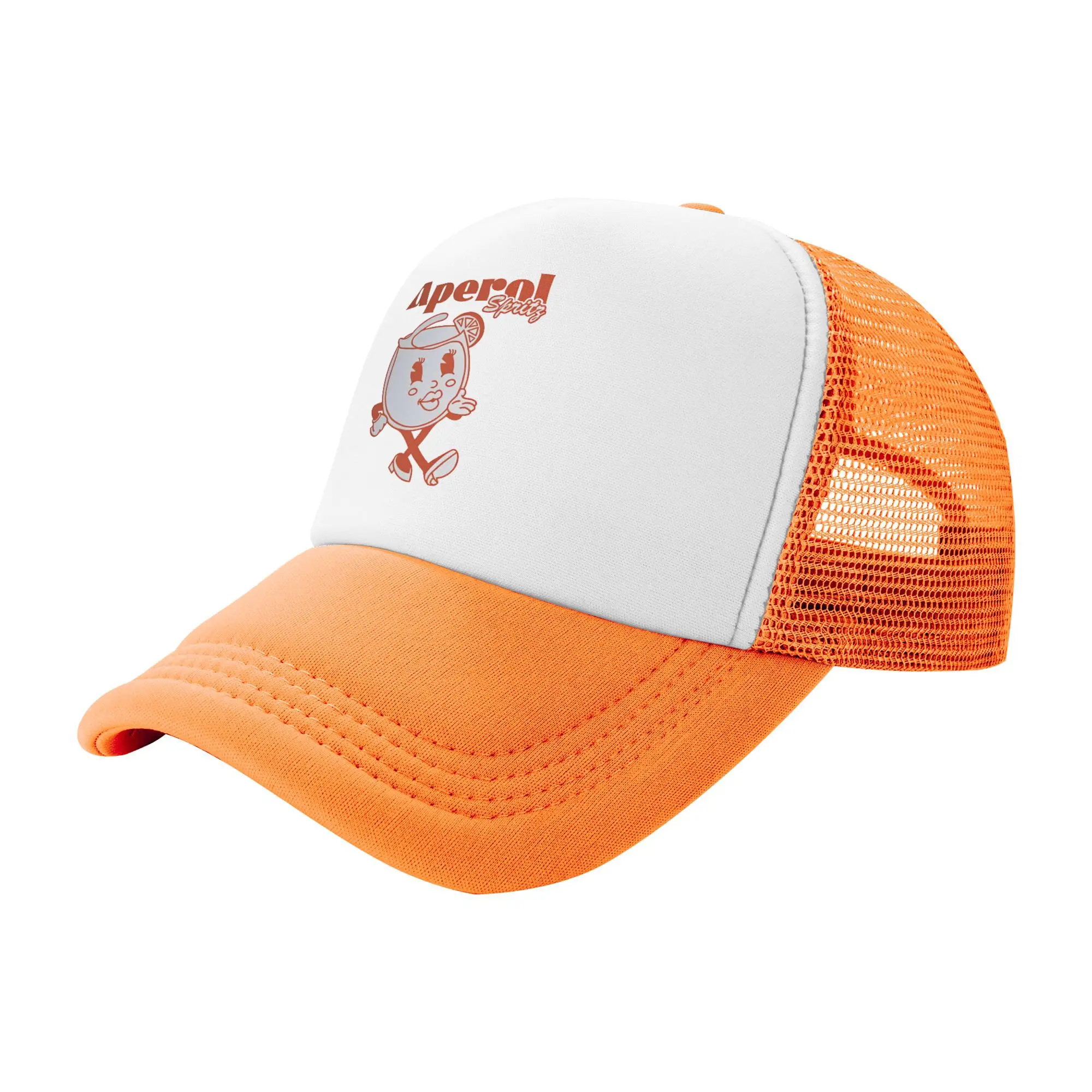 

Retro Cocktail Alcohol Drink Trucker Hat Fashion Mesh Baseball Caps Polyester Aperols Spritz Dad Hat Breathable Golf Hats