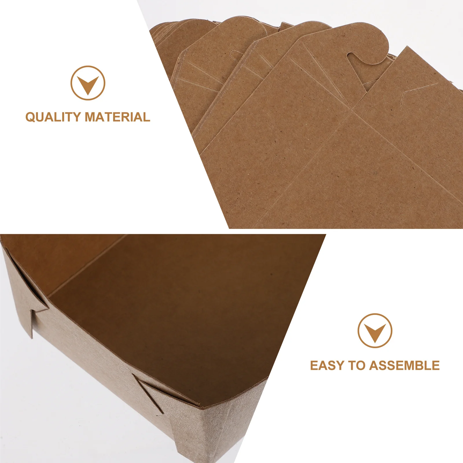 

50 pcs Folding Food Boxes Kraft Paper Bento Lunch Containers For Picnic Office School Snack Packing Cases Disposable Food Trays