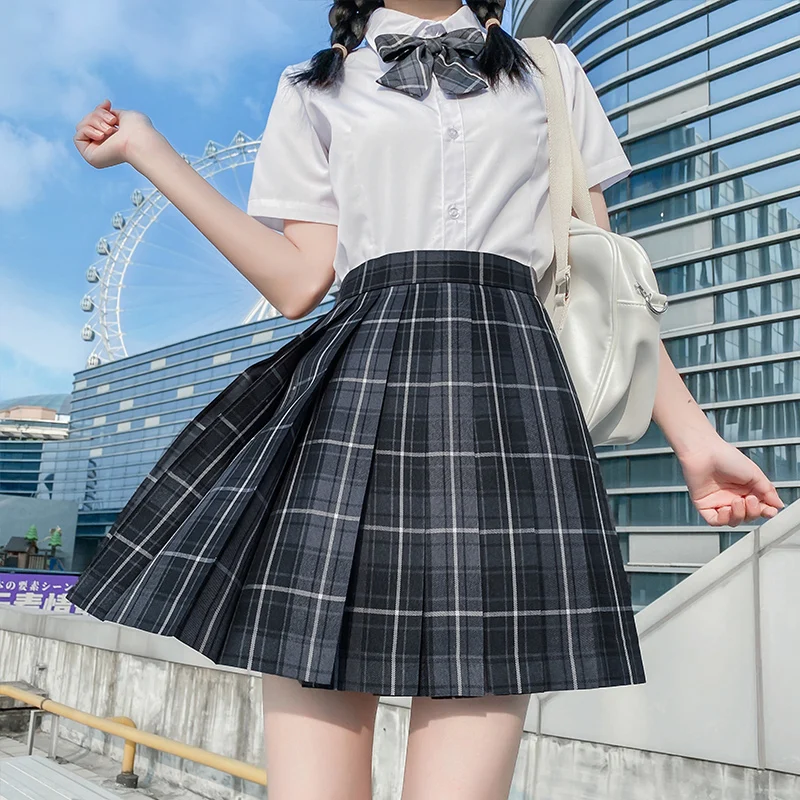 女性用半袖プリーツスカート,16色,学校用制服,蝶ネクタイ付き,日本製