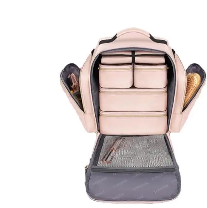Women Multiple Storage Bag Cosmetic Bag Women makeup bag Travel Cosmetic Bag Organizer 4 Removable Boxes 1 Jewelry Organizer bag