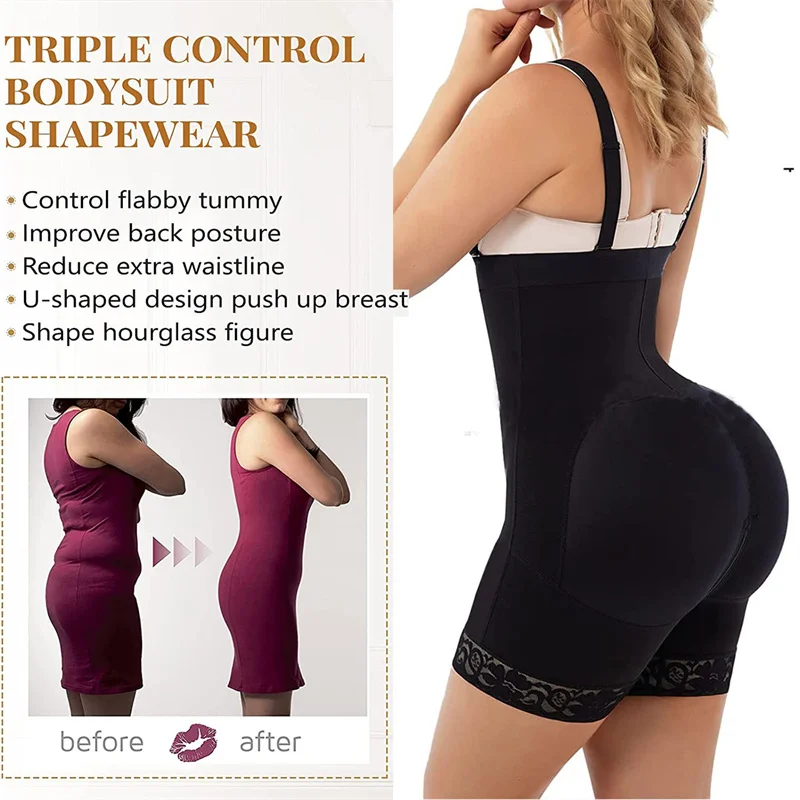 GUUDIA Body Shapewear Colombianas Fajas Tummy Control Shaperwear Body Shapers Zip laterale Body Shaper cerniera laterale ganci interni