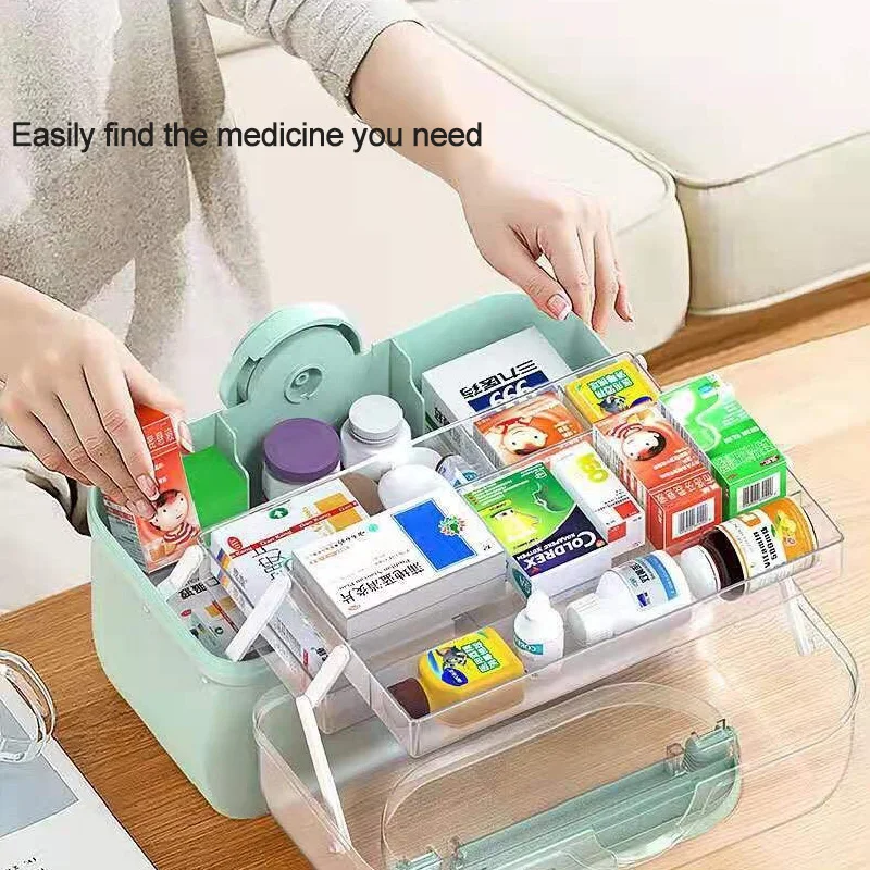 3 Layers Large Capacity Family Medicine Organizer Storage Box Portable First Aid Kit Medicine Container Emergency Pharmacy Boxes