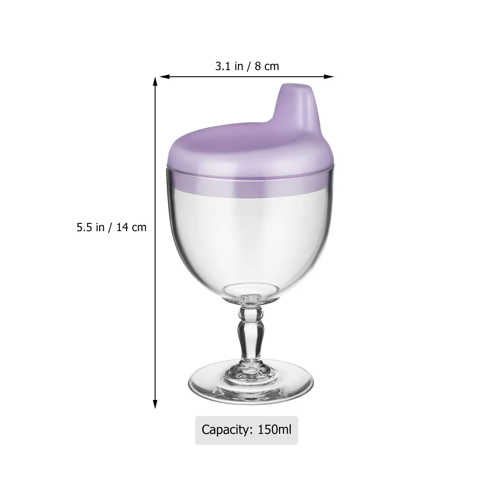 2Pcs High-Legged Toddler Cup Baby Drinking Goblet Non Spill Learning Cup Smooth Outlet Milk Juice Water Bottle for Kids