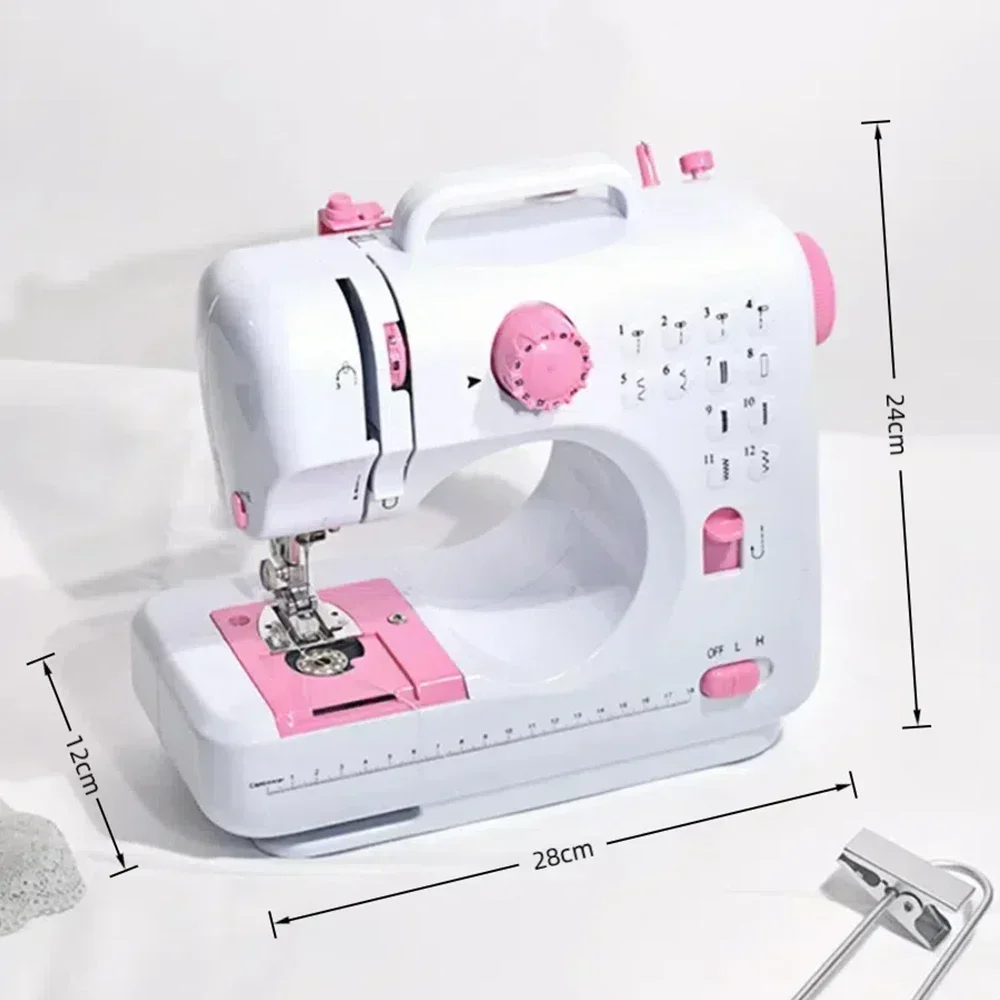 Sewing Machine, 12 Stitches Domestic Sewing Machine, Presser Foot, Overlock Machines, Electric Portable Pedal, Clothes Stitch