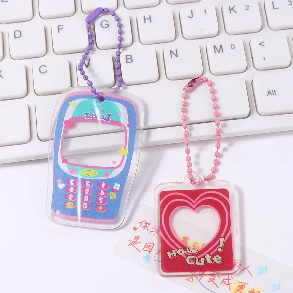 School Stationery Picture Storage Case Star Collection Photocard Key Chain Star Chasing Pendant Photo Frame 1 inch Photo Album