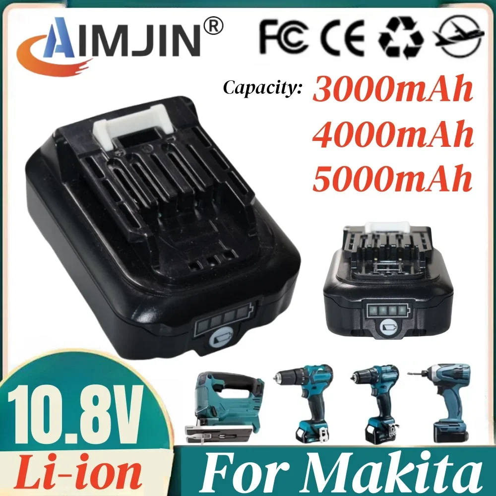 

New 10.8V 3000/4000/5000mAh BL1021B BL1020 12V Li-ion Power Tools Rechargeable Battery for Makita BL1016 BL1015 BL104 DF331D