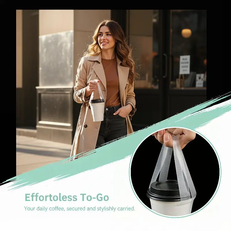 100Pcs T-Shaped Bayonet Plastic Bags Disposable Clear Single Cup Packaging Bag For Milk Tea Coffee Beverage Party Supplies..