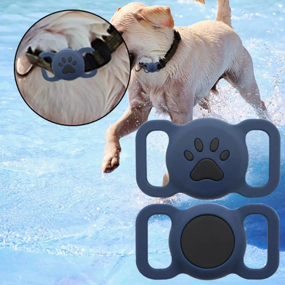 Solid Color Protective Sleeve Portable Silicone Anti-lost Protective Cover Waterproof Dog Collar Holder for Airtags