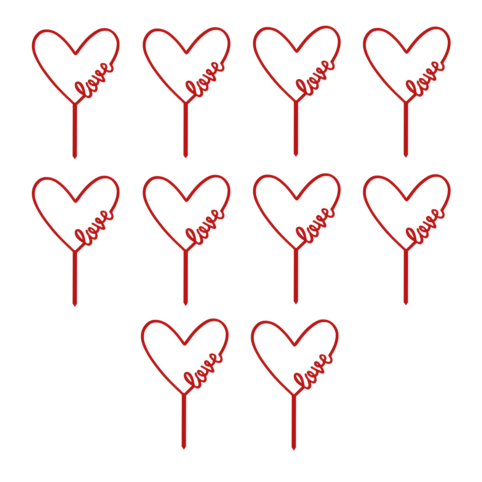 

10 Pcs Acrylic Cake Toppers Heart Shape Love Decorative naments Wedding Party Supplies Stylish Dessert Decorations Romantic Cake