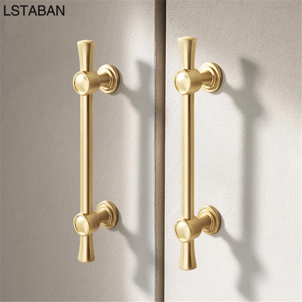 Modern Gold Kitchen Cabinet Handles Solid Zinc Alloy Black Furniture Door Knobs Cupboard Wardrobe Luxury Hardware Drawer Pulls