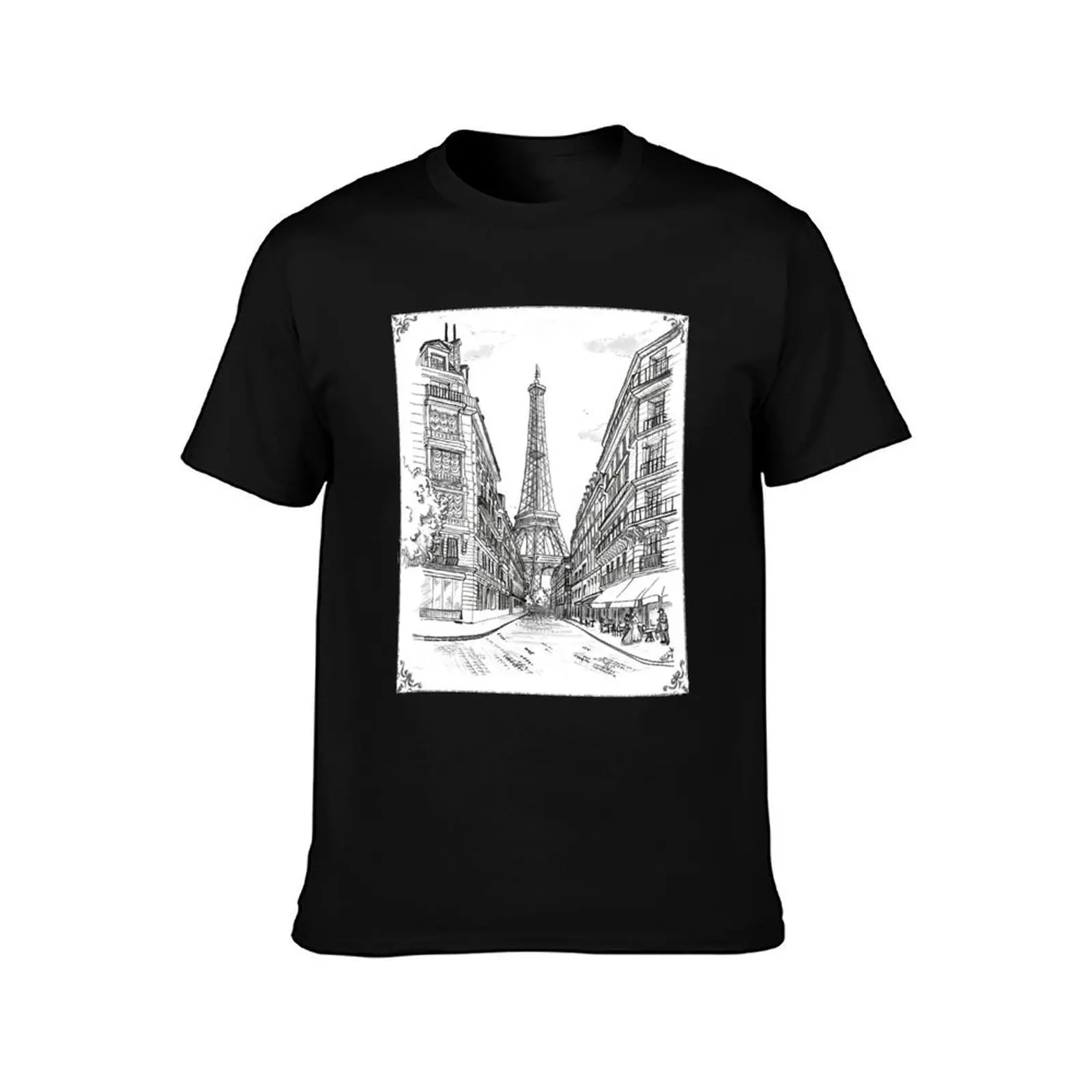 Eiffel Tower in Paris by day T-Shirt, Summer Casual Cotton Tee, Oversized Streetwear Tops, Vintage Graphic Print, 100% Cotton