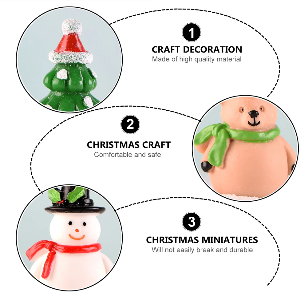 

10Pcs Christmas Resin Ornaments Miniatures Decorative Craft Home Decoration Lovely Holiday Festival Supplies Christmas Ornaments