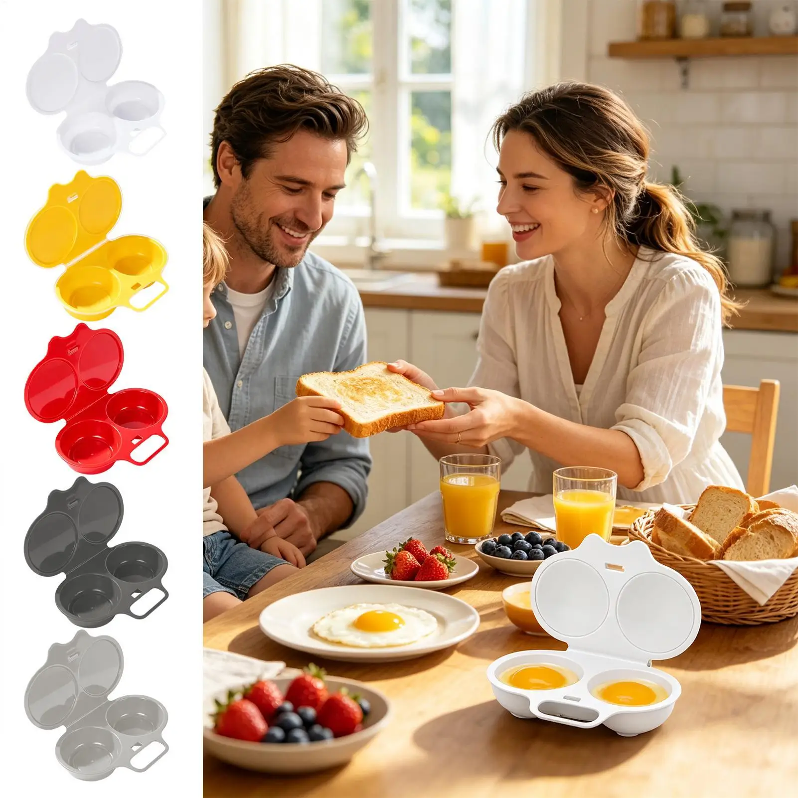 Food Grades Plastic Microwave Egg Cooker Heat Resistant oven specific egg cooking mold fast convenient breakfast solution