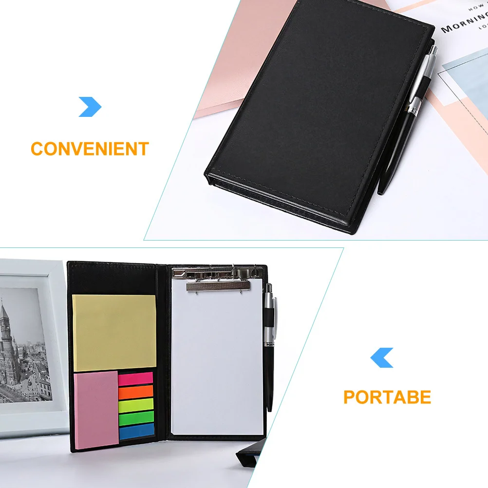 

1Set Multipurpose Sticky Memo Notes with PU Cover and Page Index Tabs for School Office Stationery Storage Solution