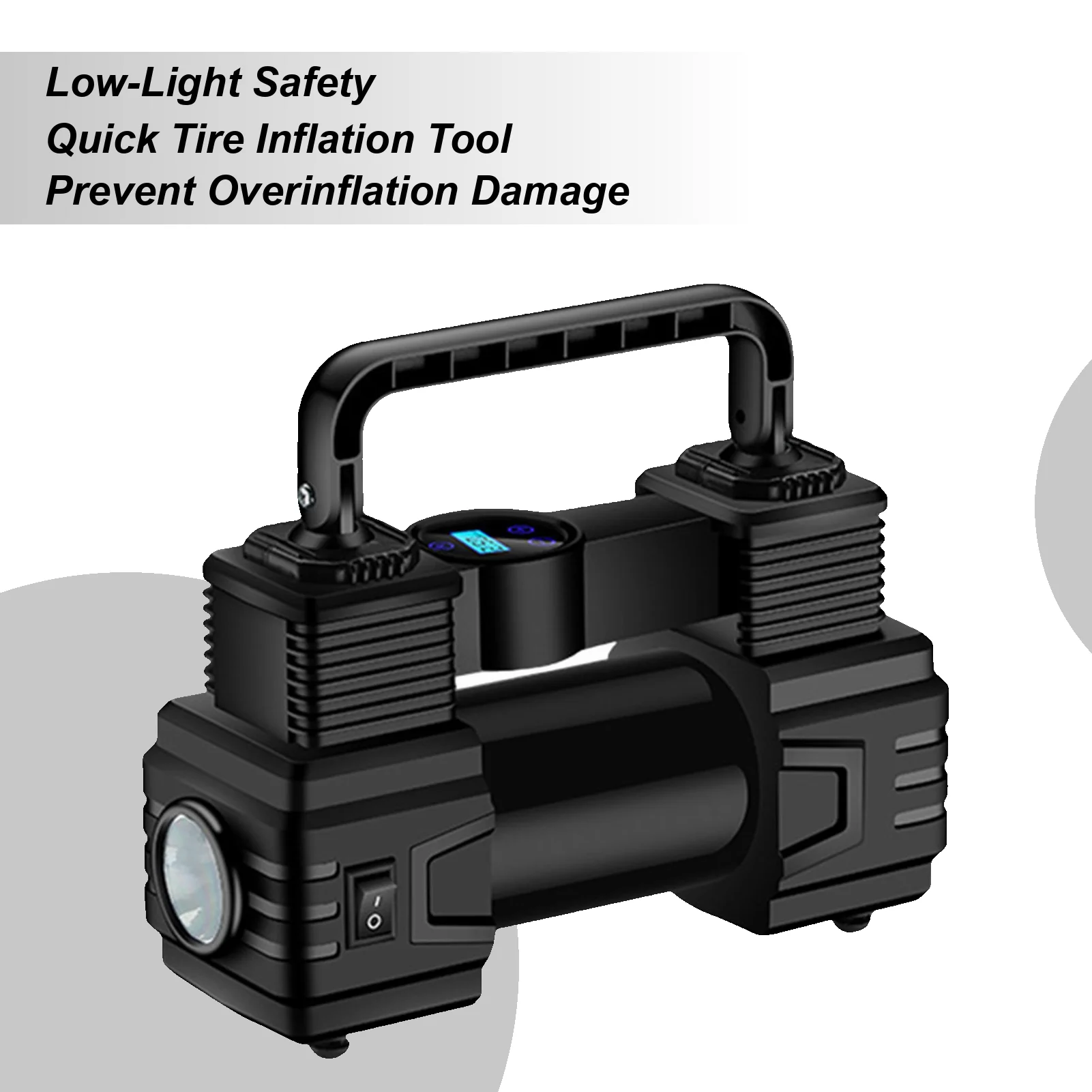 

Портативный воздушный компрессор Портативный светодиодный автомобильный насос для шин Электрический цифровой воздушный насос для автомобильного велосипеда RV Auto Truck Road Outdoor