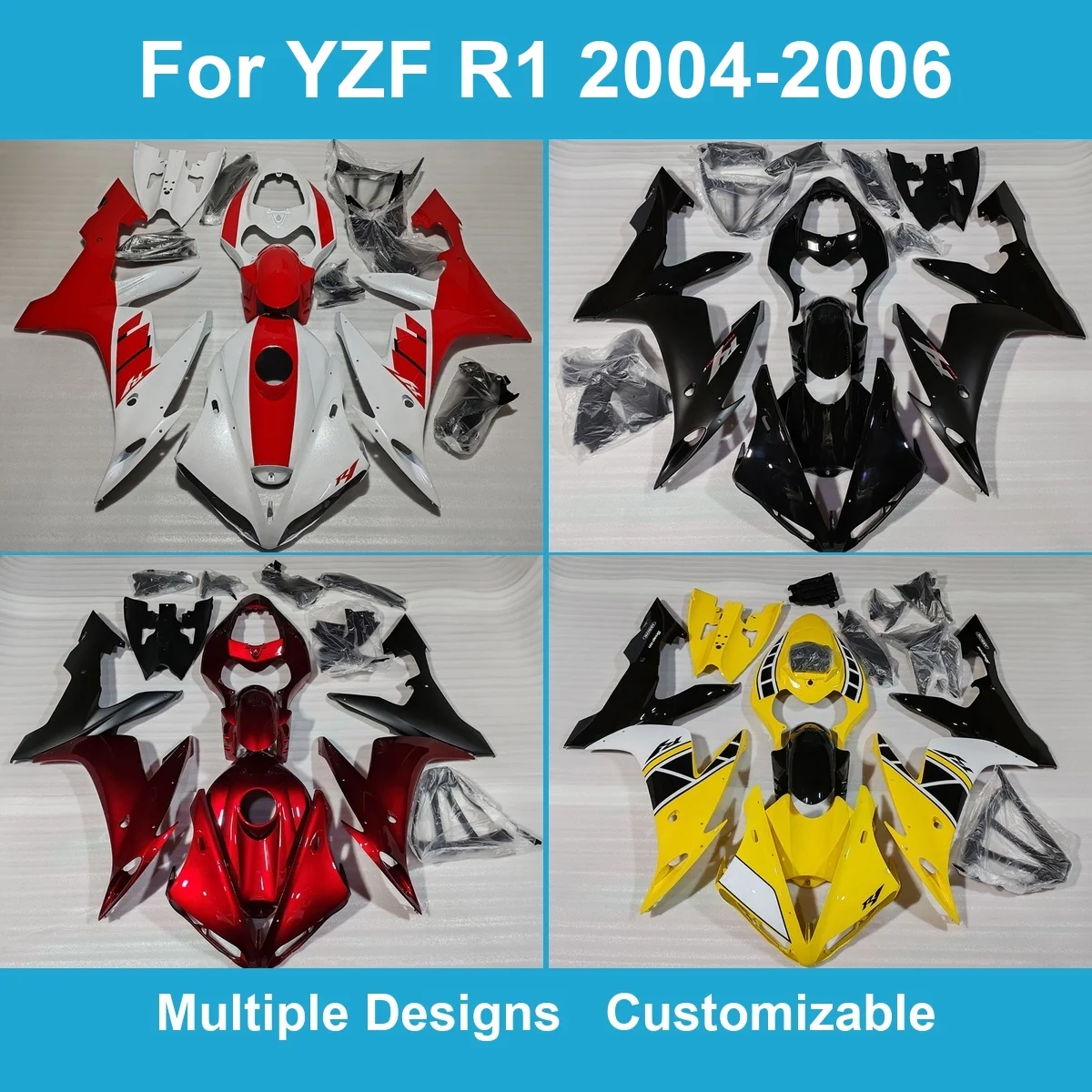 Complete Fairing Kit for YZF-R1 2004 2005 2006 5VY RN12 Injection Molded ABS Bodywork Panels Protection Cover