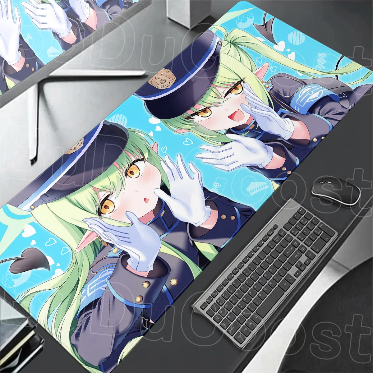 Cute Tachibana Twin Girl Mousepad Laptop Office Extended Deskmat 90x40cm Gaming Blue Archive Keyboard Pad Non-slip Rubber Carpet