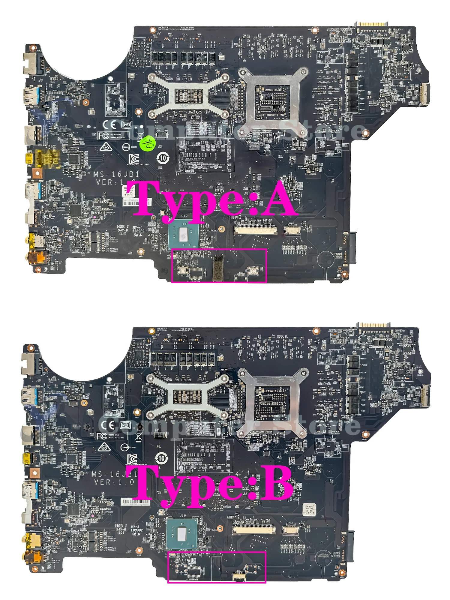 Mainboard For MSI MS-16JB1 MS-16JB GV62VR GE62 GP62M Laptop Motherboard I5 I7 6th/7th Gen GTX1060-V3G/V6G 100% TEST OK