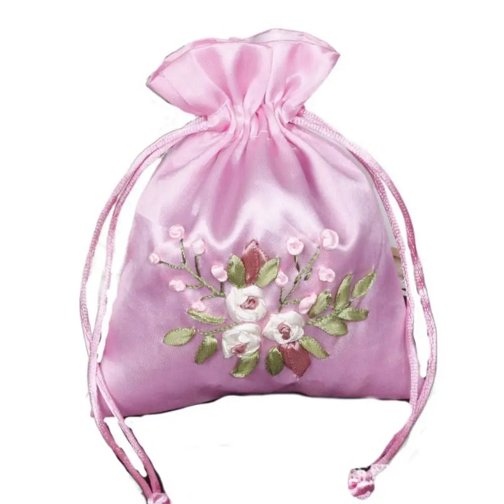 Candy Bag Embroidery Flower Drawstring Bag for Filled Fragrant Herbs Spice Bag Chinese Style Sachet Small Pouch Coin Purse