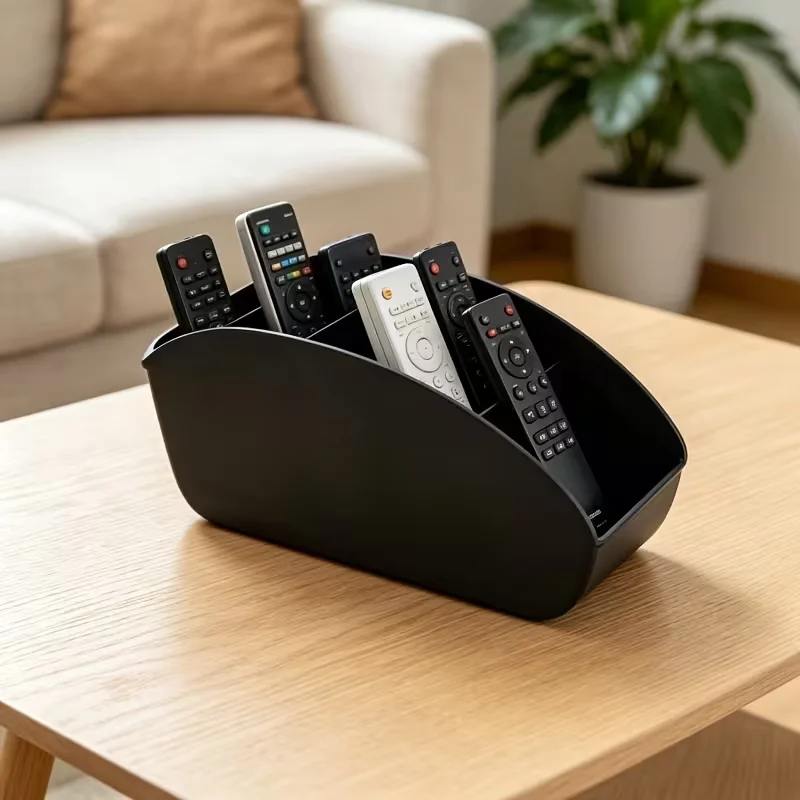Remote Control Holder, 5-Slot Desktop Organizer Box, Multi-Functional Storage Shelf,Suitable for Living Room,Home Office,Bedroom