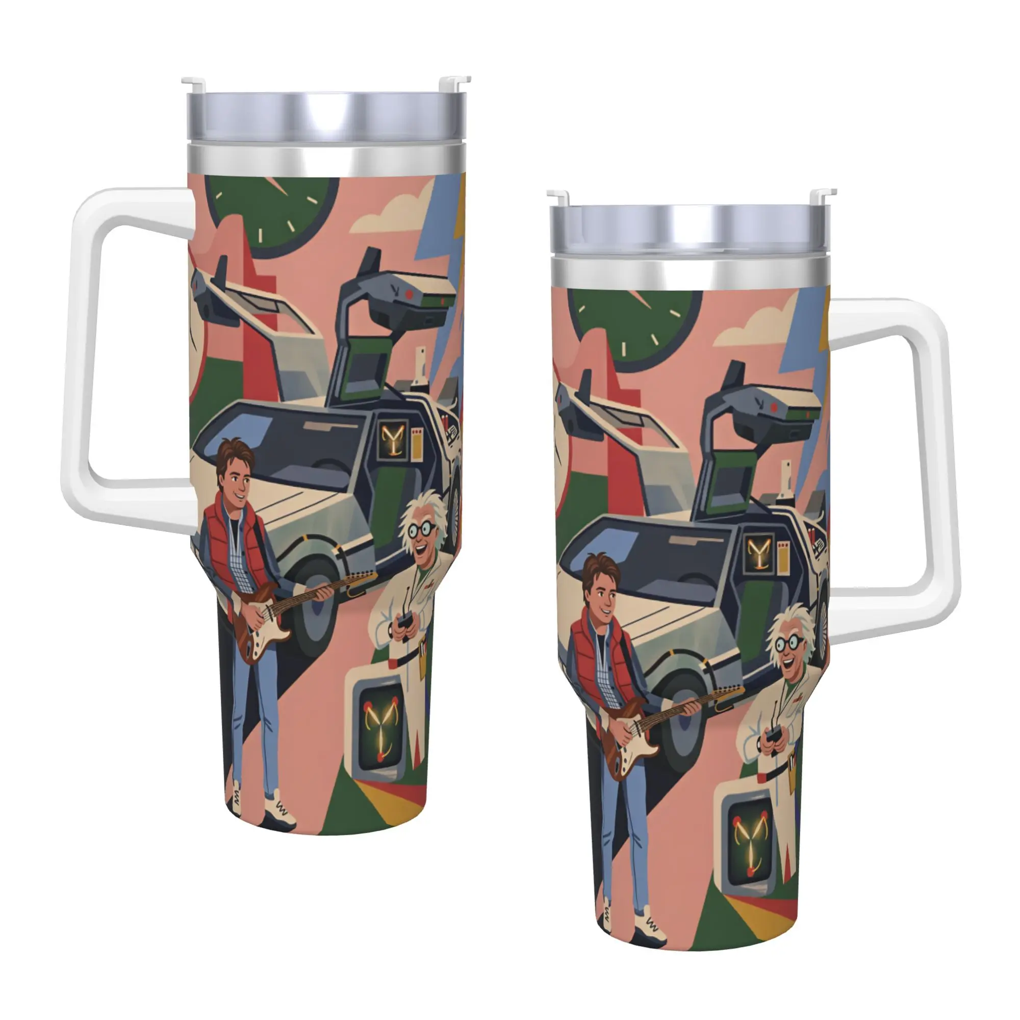 Stainless Steel Tumbler Back To The Future Coffee Mug  Leakproof Cold and Hot Car Mugs Travelist Printed Water Bottle