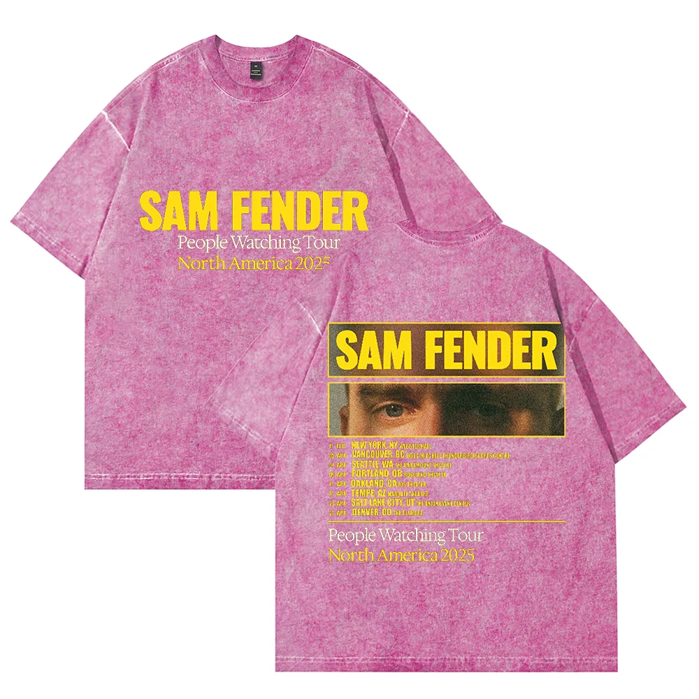 

Sam Fender People Watching Tour Cotton Vintage Wash Tee Shirt SummerT shirt Man/Woman Short Sleeved