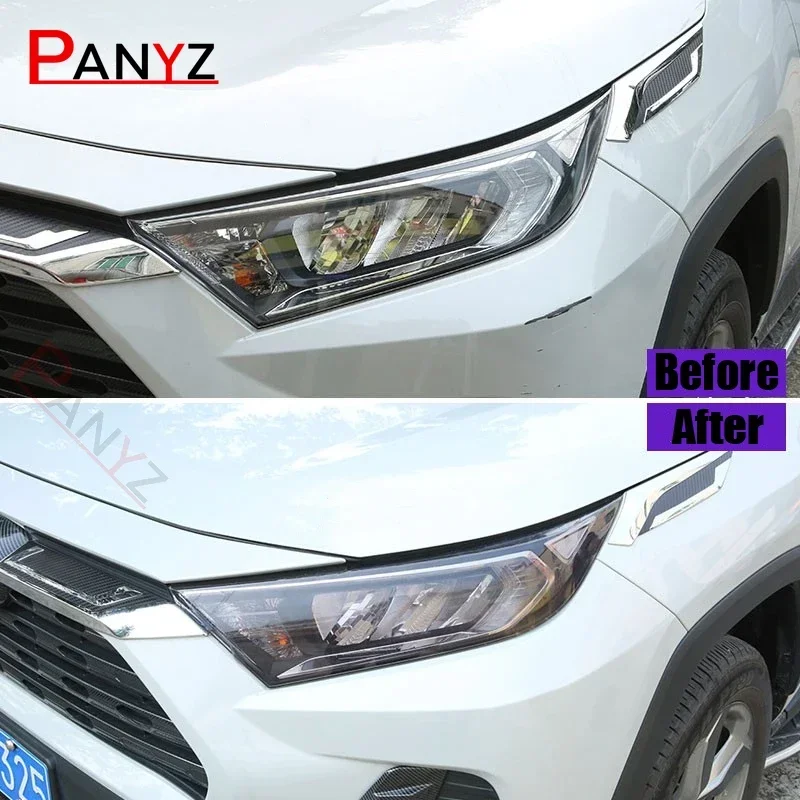 2 قطعة سيارة العلوي طبقة رقيقة واقية حماية تينت أسود شفاف بولي TPU ملصق لتويوتا RAV4 XA50 2019 2020 2021 اكسسوارات #2