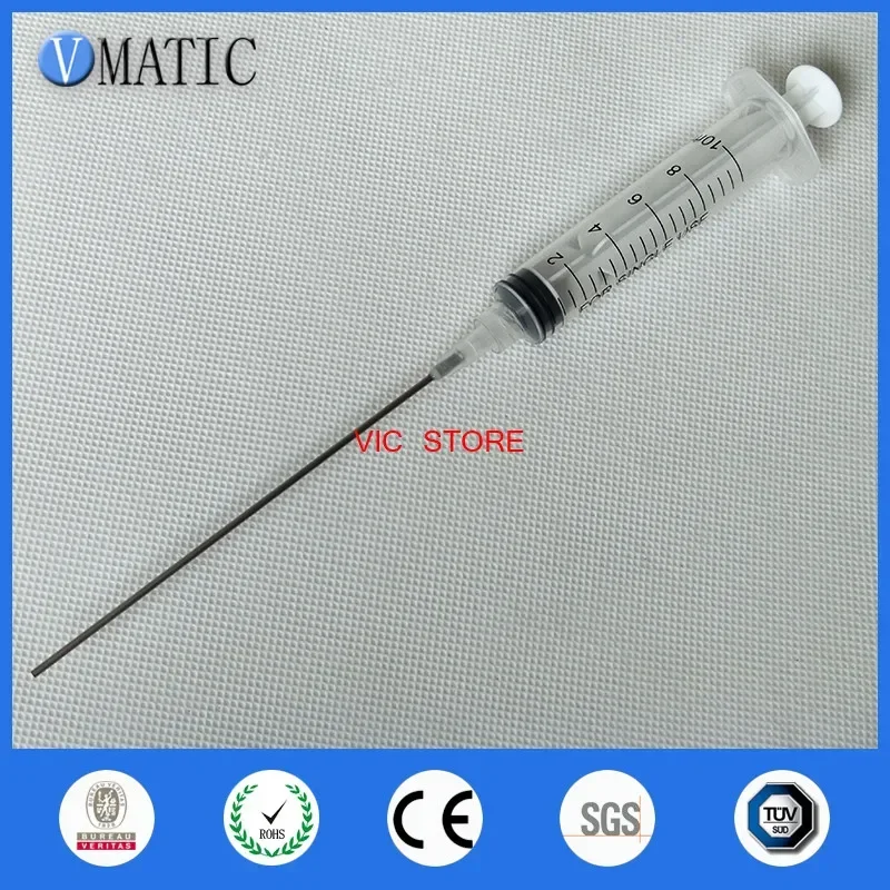 Free Shipping Non Sterilized Quality 10ml/10cc Luer Lock Dispensing Plastic Syringes With 16G Blunt Needles 10cm Tube Length