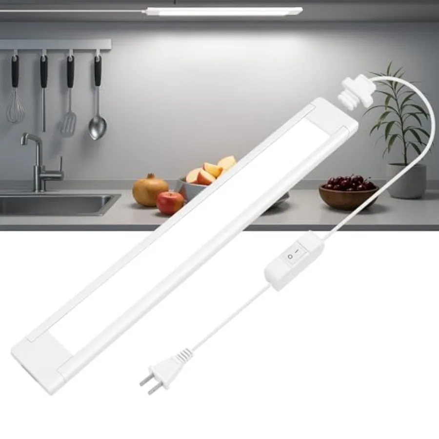 Under Cabinet Lighting Plug in, 14 Inch Linkable Ultra Bright LED Light Bar, Renter Friendly Lamp, Wired Indoor Lights for Kitc