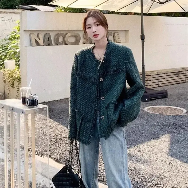 

Leisure and Fragrant Coat for Women's Spring Autumn 2024 New Exquisite and Elegant Style High Grade Retro Fur Edge Top Commuting