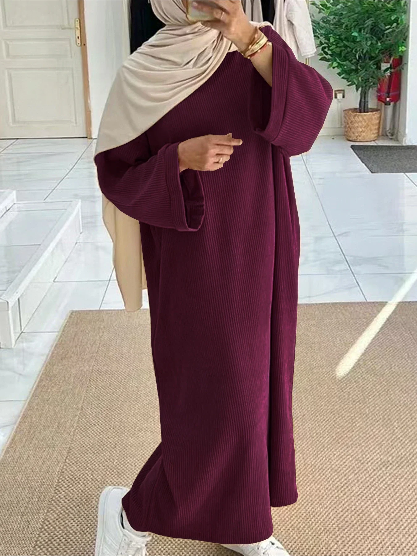 Eid mujeres musulmanas Vestidos modestos Ramadán Islam Vestidos Jalabiya Marruecos Arabia Saudita Abayas Dubai Kaftan 2024 Otoño Invierno bata