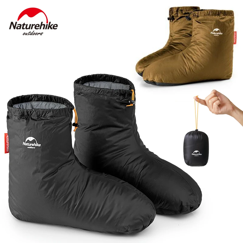 Naturehike Outdoor Waterproof Foot Covers Goose Down Slipper Winter Warm Sock Camping Sleeping Bag Accessory For Shoe