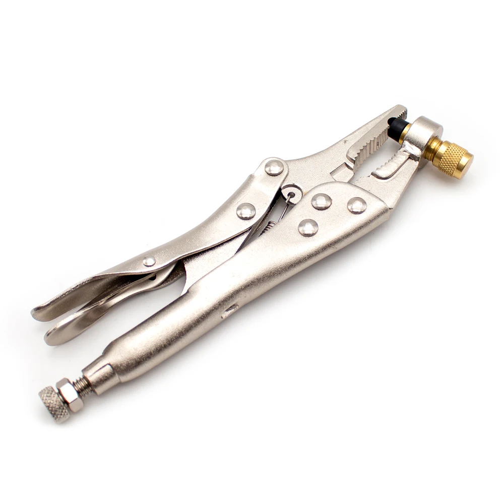 CH-308 Refrigerant Recovery Pliers Steel Locking Pliers Air Conditioning Copper Pipe Repair Clamp Hand Tool 1/4\