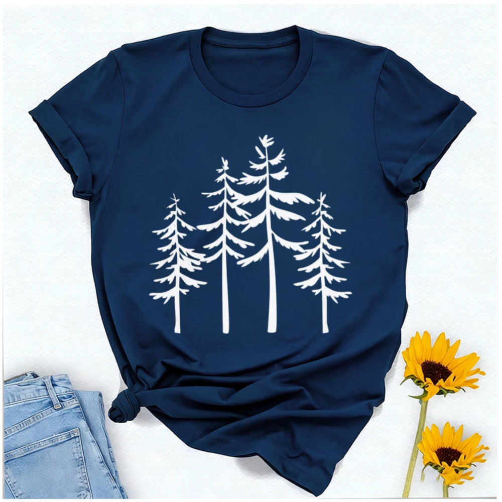 Whispering Pine Tree Graphic Tee Outdoors Camping Hiking Evoking The Serenity of A Forest and The Calm of Nature's Embrace Shirt
