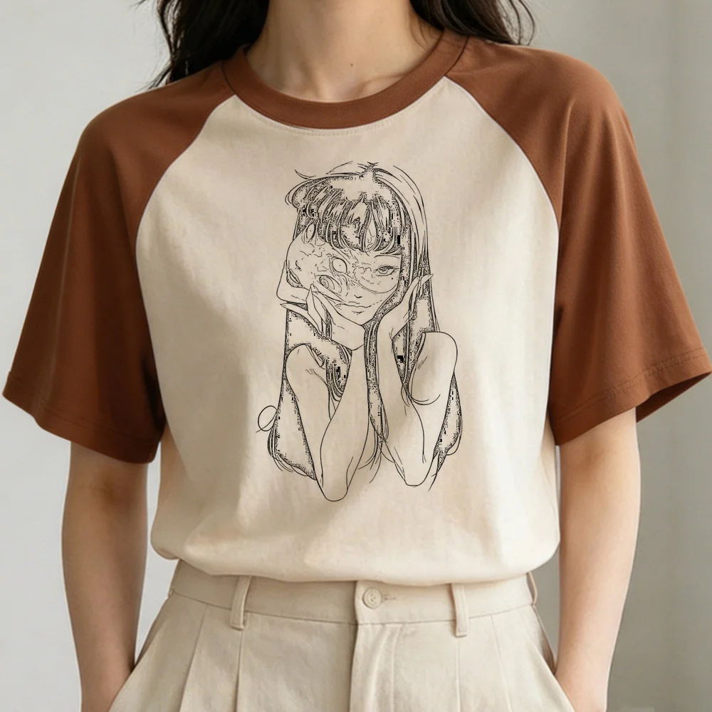 Junji Ito top tees teen Retro summer clearance sales graphic funny t-shirt summer manga Psychedelic Retro korean fashion
