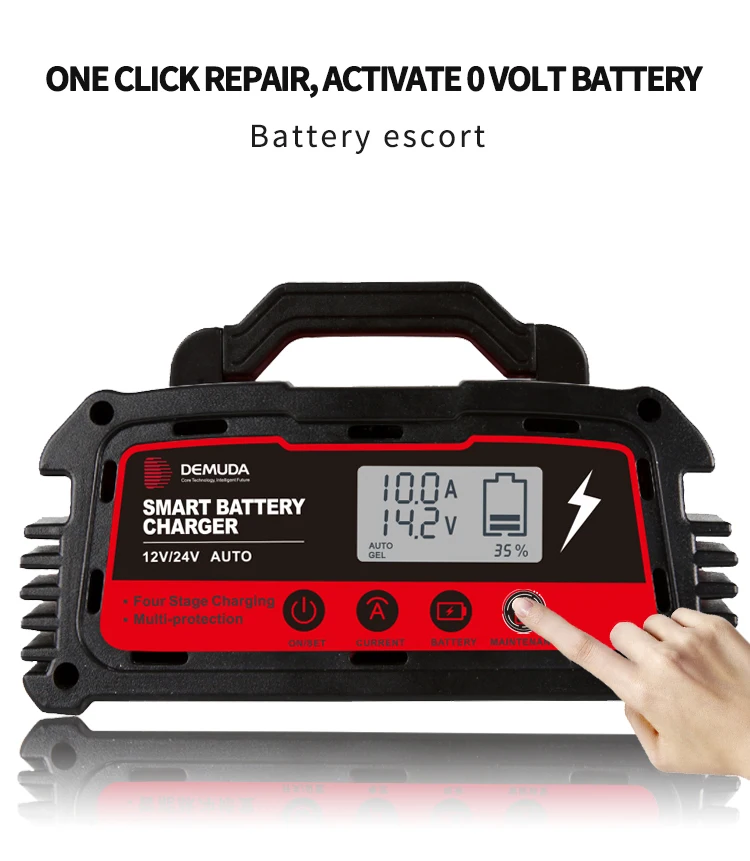 Fast Charging 10A 20A Smart Battery Charger 12V 24V Auto Repair Lead-acid Battery Charge Car Trickle Battery Charger