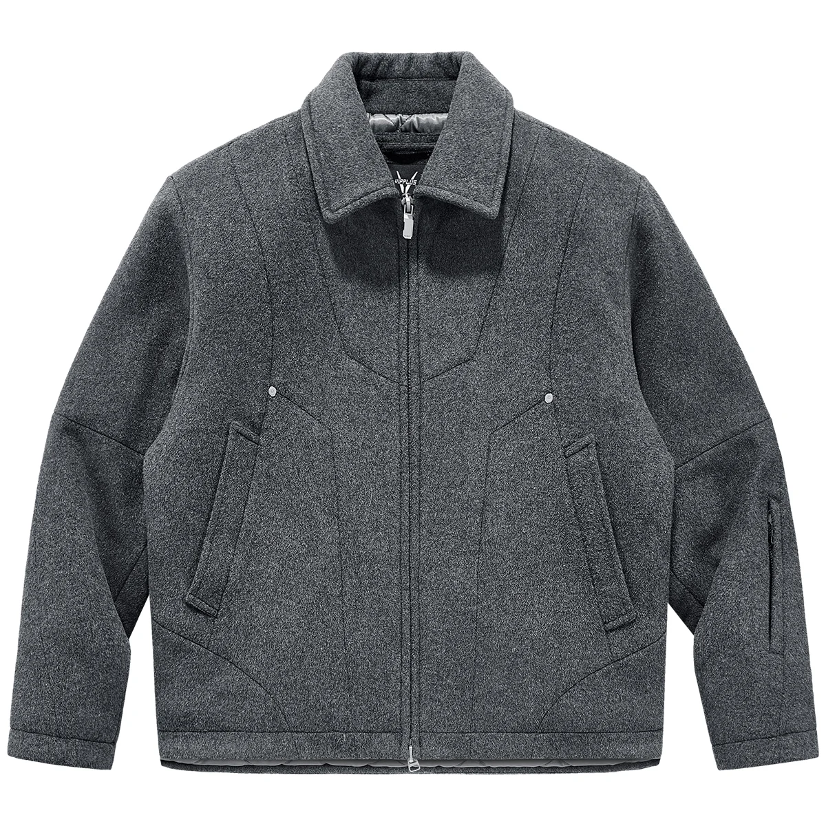 

Men Autumn Winter Woolen Coat Clip Cotton Flip Collar Thicken Warm Loose Jacket