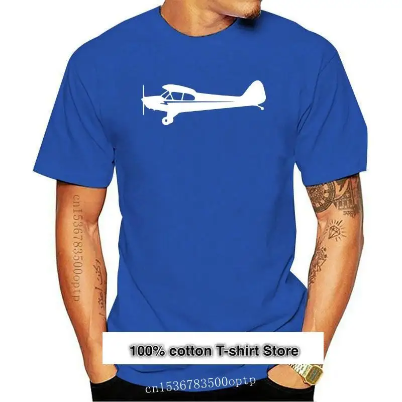 Vista lateral de Piper J3 cachorro camiseta de avión camiseta S, M, L, XL, 2XL 3XL de avión