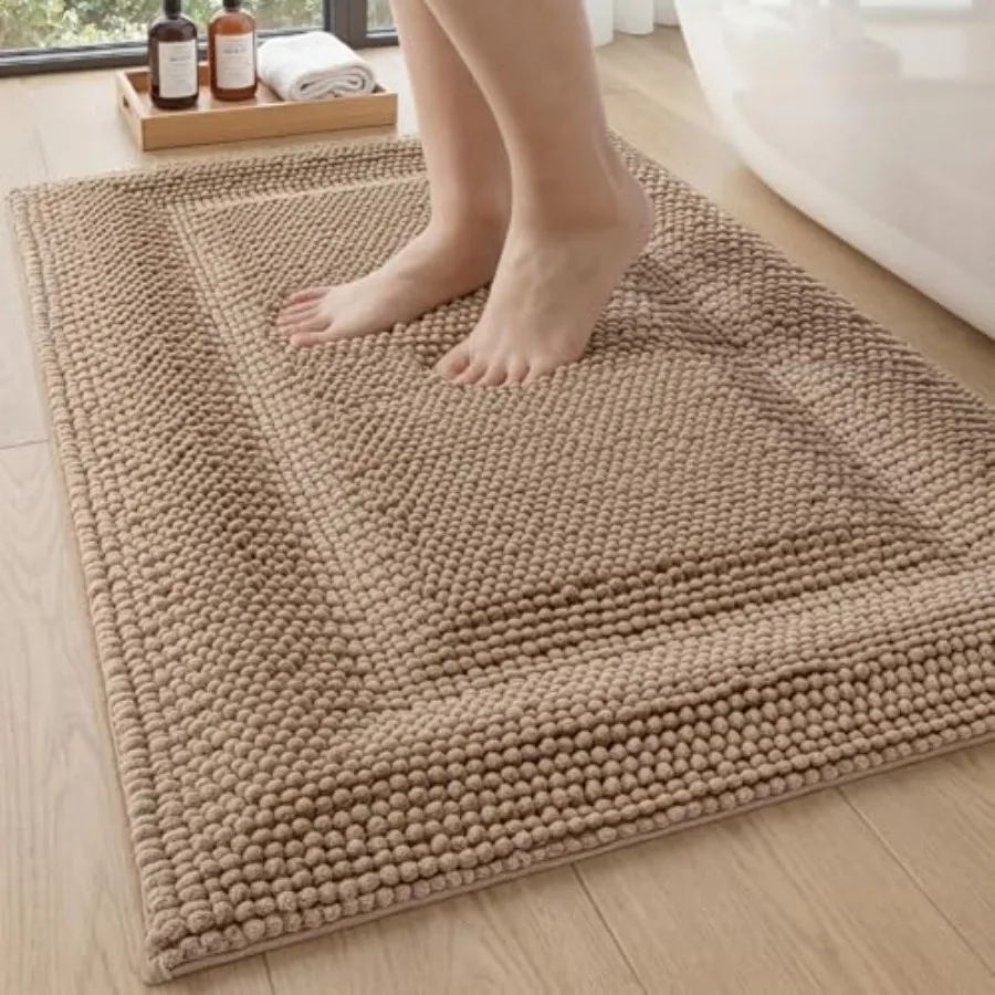 

Коврики для ванной 20x32, нескользящие, моющиеся, толстые, мягкие, из шенилла, впитывающие, для душа, пушистые, с длинным ворсом