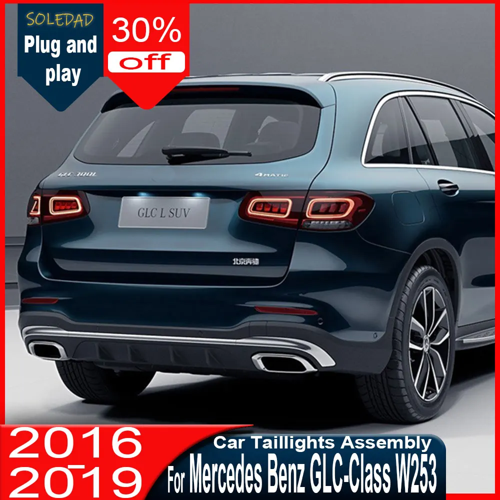 New LED Car Tail Light For Mercedes-Benz GLC 2016 2017 2018 2019 Upgrade Modified Full Tail Light Auto Parts Dynamic Turn Signal