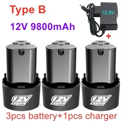 100% Original 12V 9800mAh Universal Rechargeable Battery For Power Tools Electric Screwdriver Electric drill Li-ion Battery