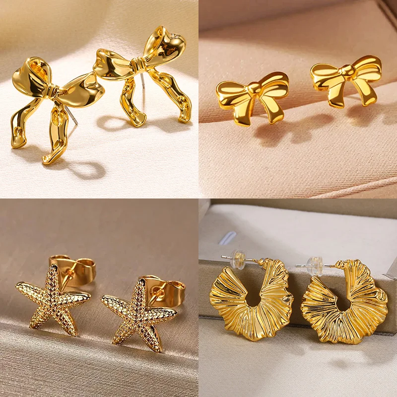 1 Pairs Tiny Butterfly Stud Earrings For Women Stainless Steel Butterfly Earring Wedding Christmas Fashion Jewelry Gift aretes