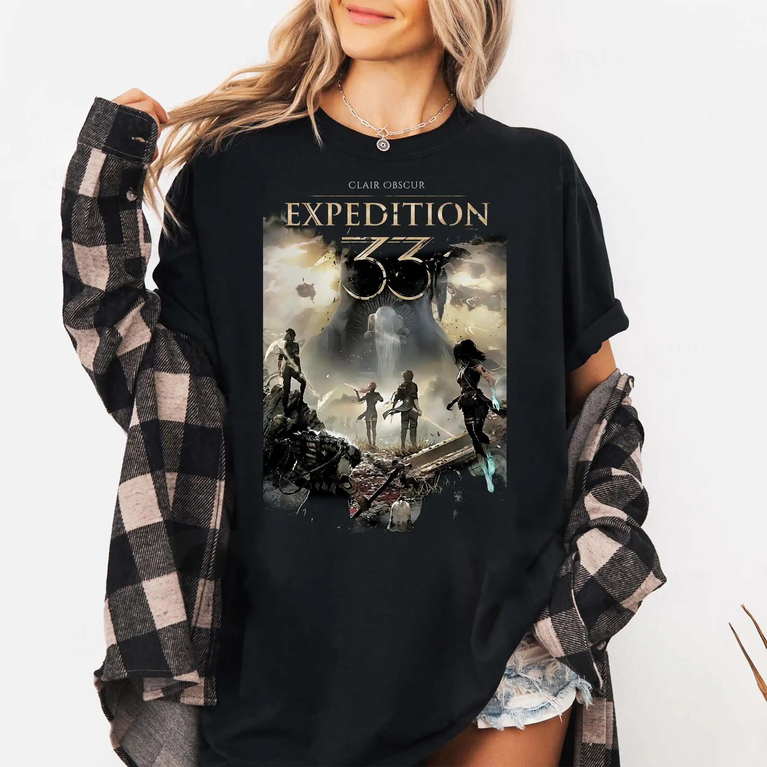 Clair Obscur Expedition 33 Shirt Fantasy RPG Tee Clair Obscure T-Shirts for Men Upcoming Game Merch Gamer Gift