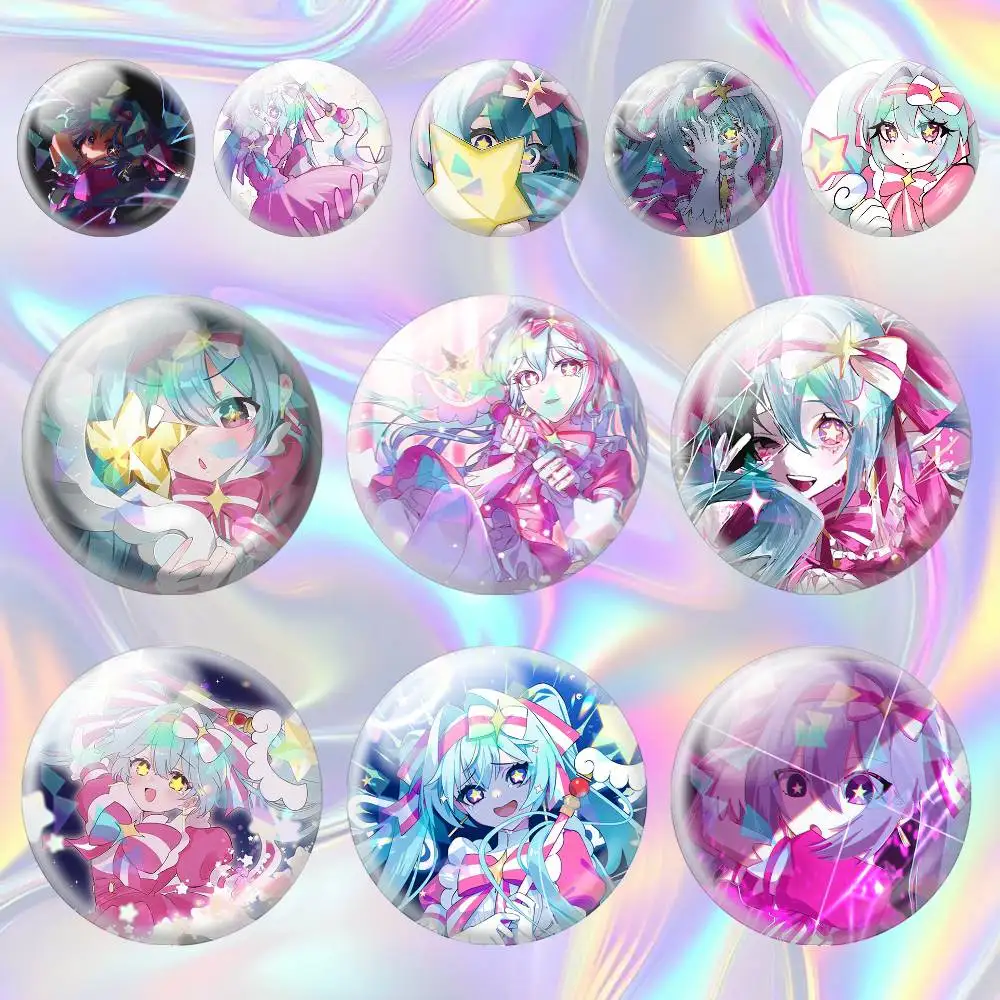 

Retry NOW Cute Miku 75mm 58mm 44mm 25mm Brooch Backpack Hat Pins Accessories Toys Badge