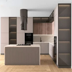 European Style Wholesale Simple Design Base Kitchen Island Cupboard Smart Wood Veneer Glass Kitchen Cabinets