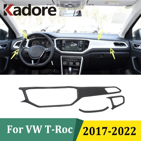 

For Volkswagen T-Roc TROC 2017-2022 Air Vent Outlet Cover Center Control Panel Trim Car Styling Interior Accessories (LHD)