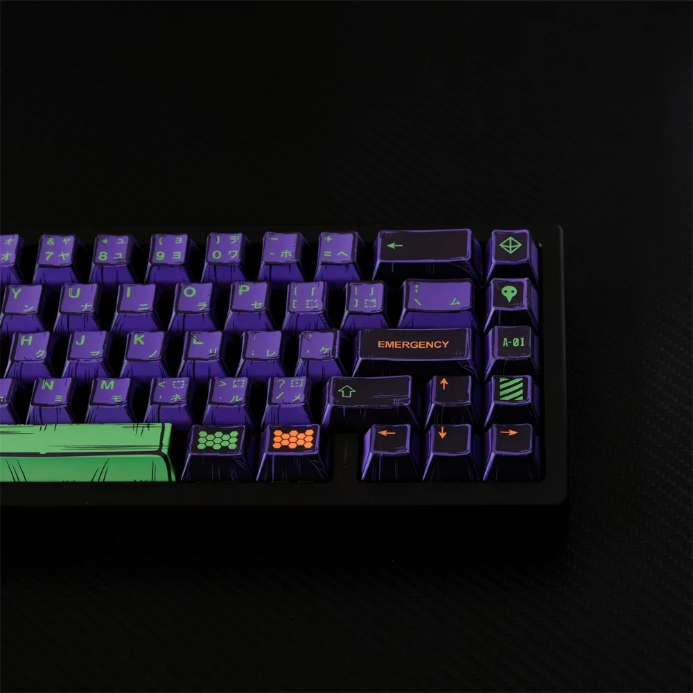 Manga Mecha Theme Keycap Set 144key PBT Custom Unit-01 Anime Keyboard Cap Cherry Profile Gaming KeyCap for Mechanical Keyboard