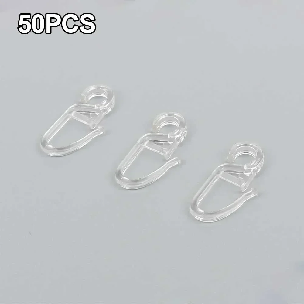 50 Pcs Curtain Hooks Curtain Accessories Curtain Folding Hook Eyelet 9mm Hook Length 34mm Hook Up Window Treatments