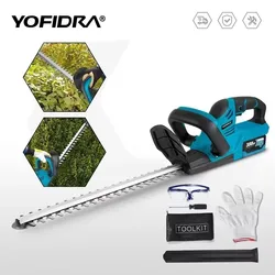 YOFIDRA-Aparador Elétrico para Paisagismo de Jardim, Cortador de Grama, Pruner de Hedge, Ferramenta para Makita, Bateria 18V, 2000W, 15000 RPM