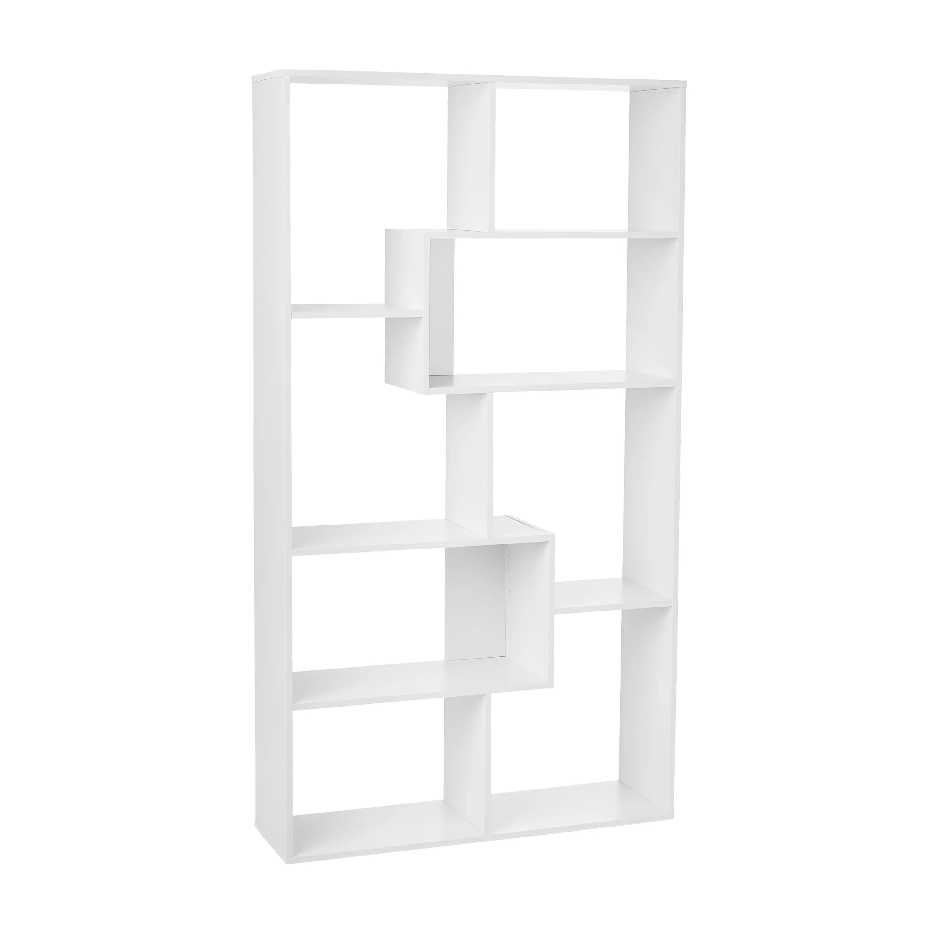 Modern 8-Cube Bookcase, White/Espresso